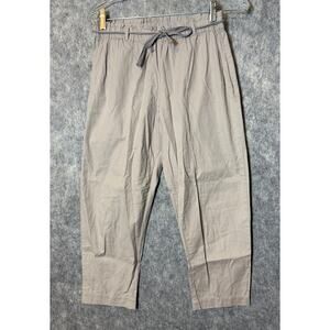 Nell Marthas Vineyard Womens Drawstring Tan S/M Relaxed Cotton Crop Pants